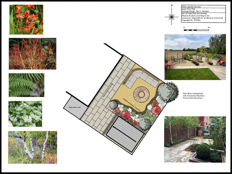 Courtyard garden design - millers garden services Haverhill 